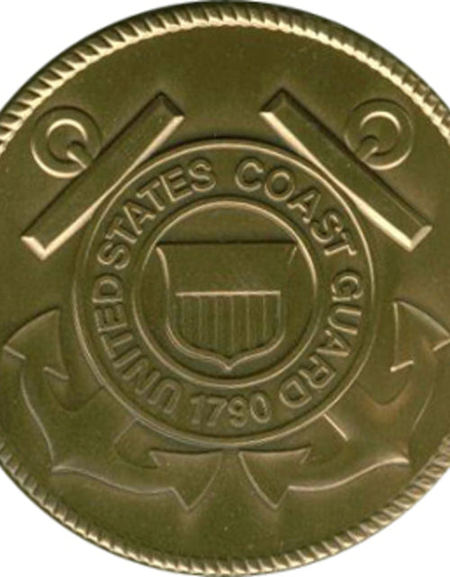Load image into Gallery viewer, Coast Guard Service Medallion, Brass Coast Guard Medallion by The Military Gift Store
