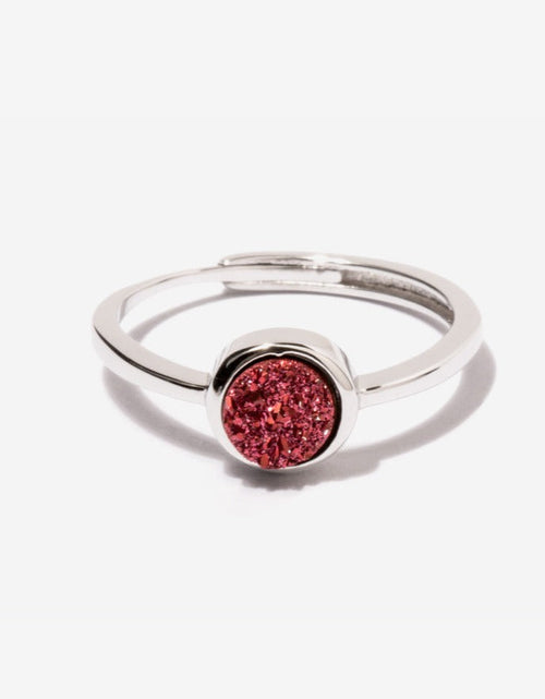 Load image into Gallery viewer, Cove Fuchsia Druzy Silver Ring by Little Sky Stone
