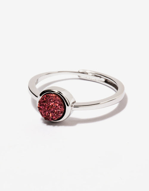 Load image into Gallery viewer, Cove Fuchsia Druzy Silver Ring by Little Sky Stone
