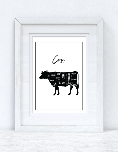 Load image into Gallery viewer, NEW Cow Beef Cuts Simple Cool Kitchen Farmhouse Wall Decor Print by WinsterCreations™ Official Store
