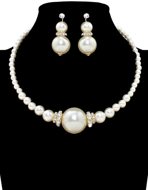 Load image into Gallery viewer, Pearl Necklace Earring Set by Madeline Love
