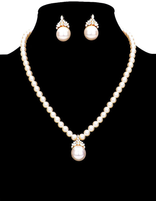 Load image into Gallery viewer, Stone Embellished Pearl Necklace by Madeline Love
