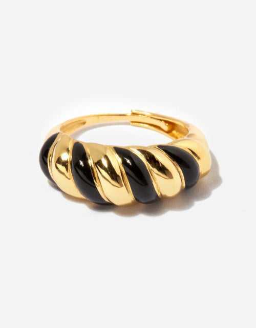 Load image into Gallery viewer, Croissant Dome Enamel Ring by Little Sky Stone
