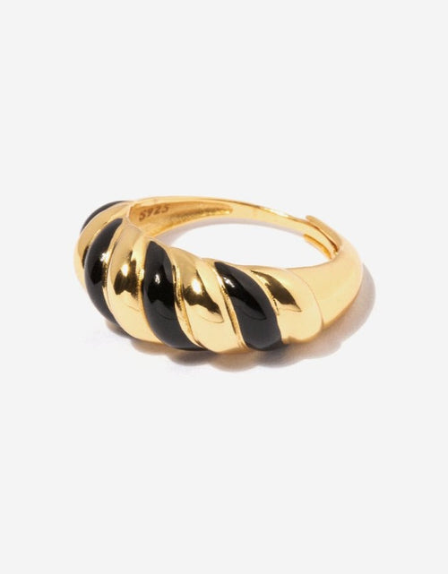 Load image into Gallery viewer, Croissant Dome Enamel Ring by Little Sky Stone
