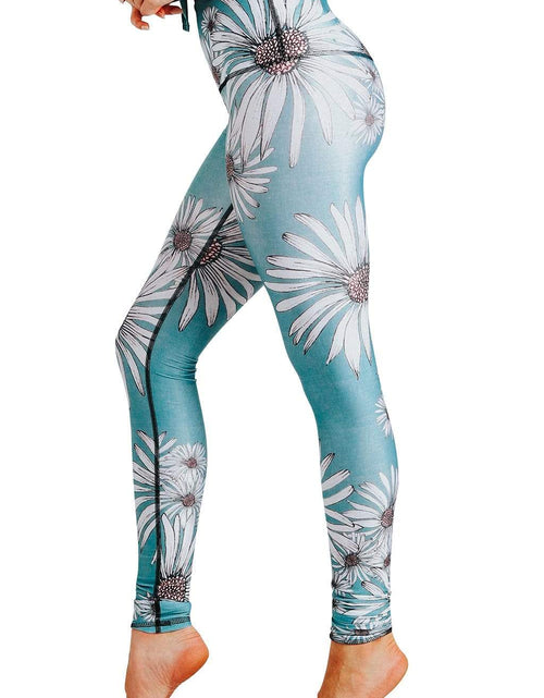 Load image into Gallery viewer, Flower Child Printed Yoga Leggings by Yoga Democracy
