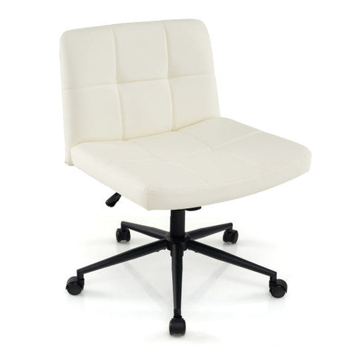 Load image into Gallery viewer, Height-adjustable Armless Desk Chair with Wheels for Home Office Make Up-Beige
