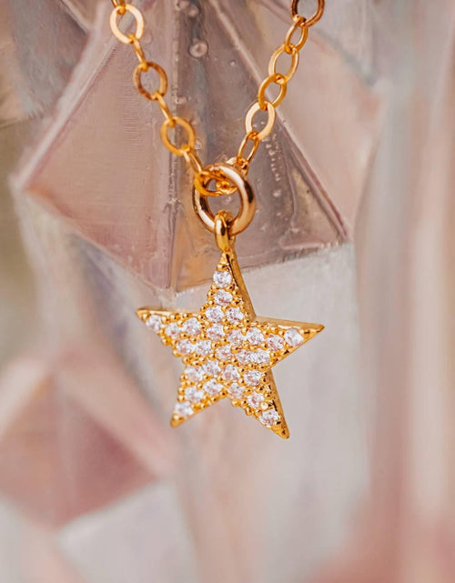 Load image into Gallery viewer, Crystal Star Gold Necklace - Ready to Ship by Salt and Sparkle
