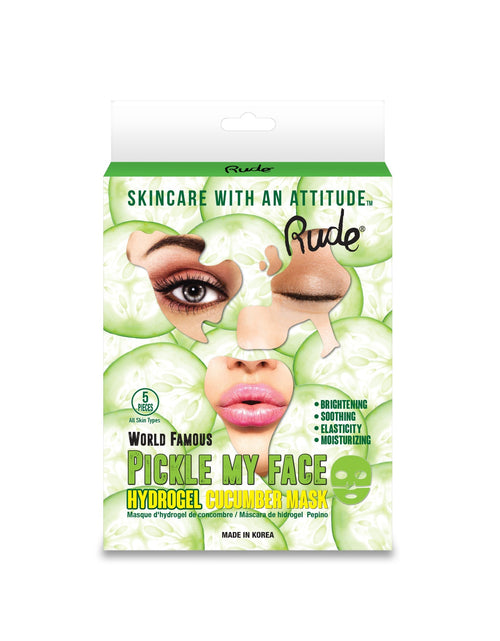 Load image into Gallery viewer, RUDE Pickle My Face Hydrogel Cucumber Mask, Pack of 5
