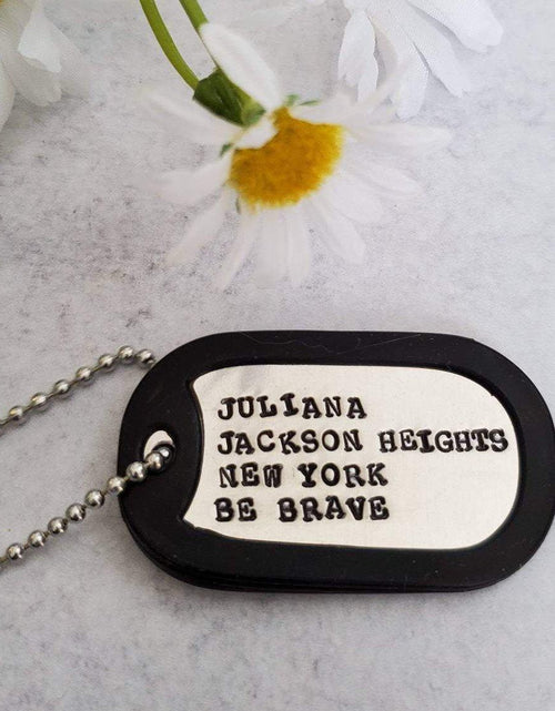 Load image into Gallery viewer, Custom Military Themed Dog Tag for Tweens by Salt and Sparkle
