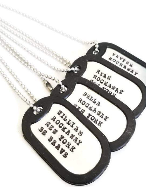 Load image into Gallery viewer, Custom Military Themed Dog Tag for Tweens by Salt and Sparkle
