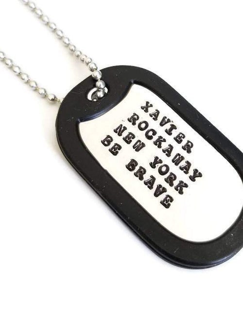 Load image into Gallery viewer, Custom Military Themed Dog Tag for Tweens by Salt and Sparkle
