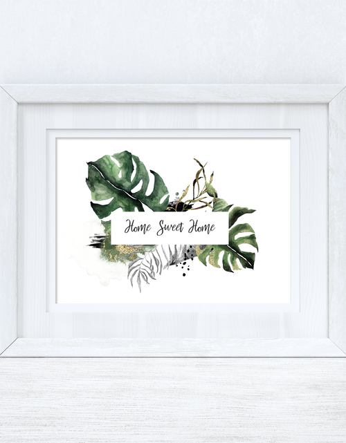 Load image into Gallery viewer, Custom Wording Watercolour Greenery Home Sweet Home Landscape Wreath Bedroom Home Kitchen Living Room Wall Decor Print by WinsterCreations™ Official Store

