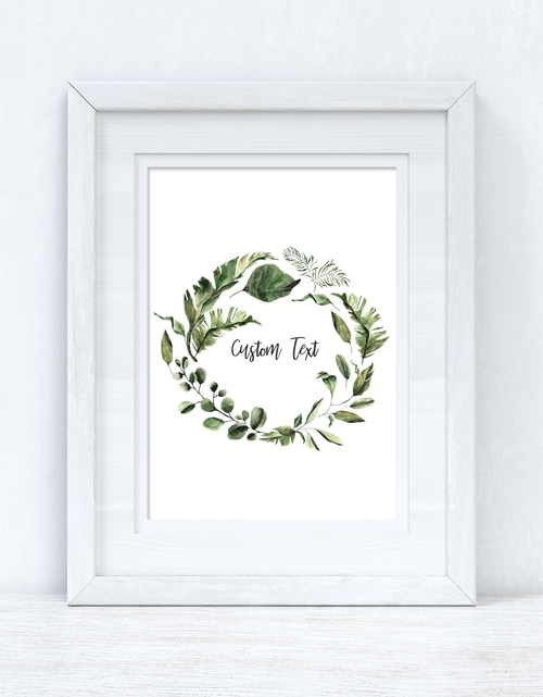 Load image into Gallery viewer, Custom Wording Watercolour Greenery Wreath Bedroom Home Kitchen Living Room Wall Decor Print by WinsterCreations™ Official Store
