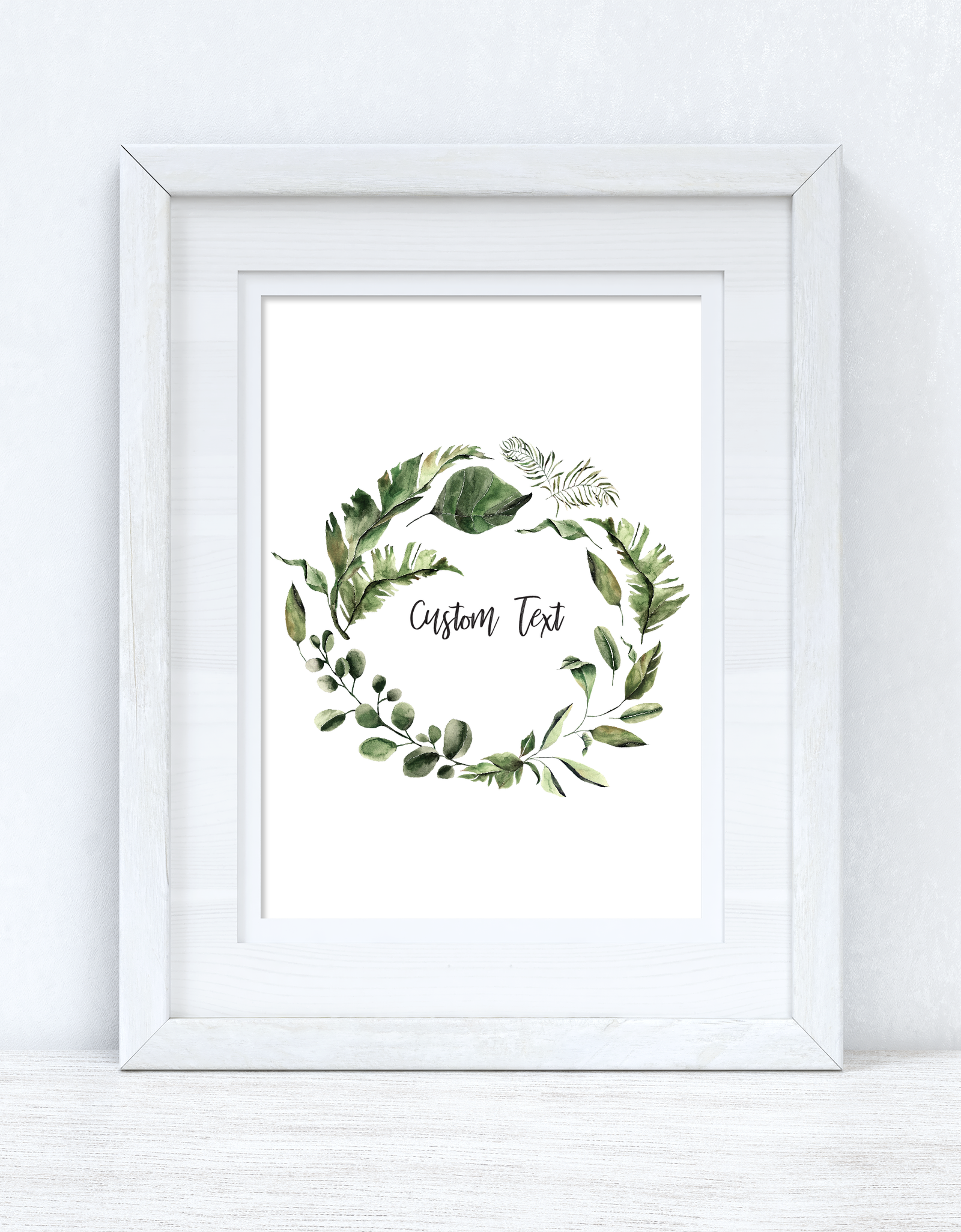 Custom Wording Watercolour Greenery Wreath Bedroom Home Kitchen Living Room Wall Decor Print by WinsterCreations™ Official Store
