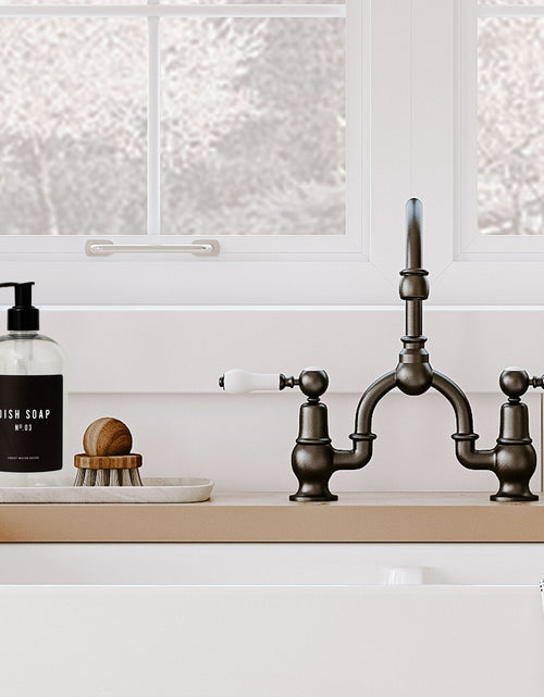 Load image into Gallery viewer, 16oz Clear Plastic Dish Soap Dispenser - Black Label by Sweet Water Decor
