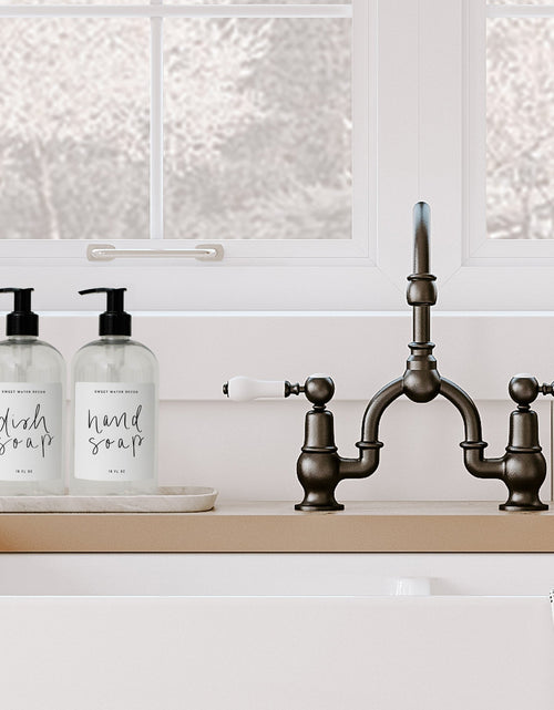 Load image into Gallery viewer, 16oz Clear Plastic Countertop Dispenser Set of 2 - White Label by Sweet Water Decor
