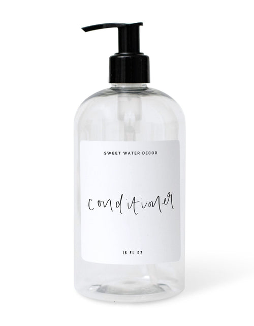 Load image into Gallery viewer, 16oz Clear Plastic Conditioner Dispenser - White Label by Sweet Water Decor
