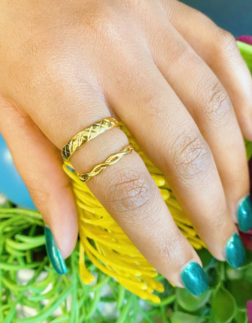 Load image into Gallery viewer, Gold Quilted Ring by Ellisonyoung.com
