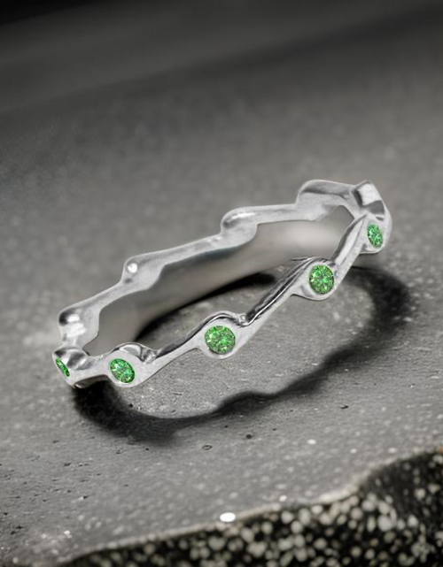 Load image into Gallery viewer, Peridot Birthstone Stacker Ring by The Urban Charm
