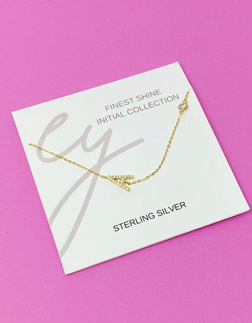 Load image into Gallery viewer, Finest Shine Initial Sterling Silver Necklace by Ellisonyoung.com
