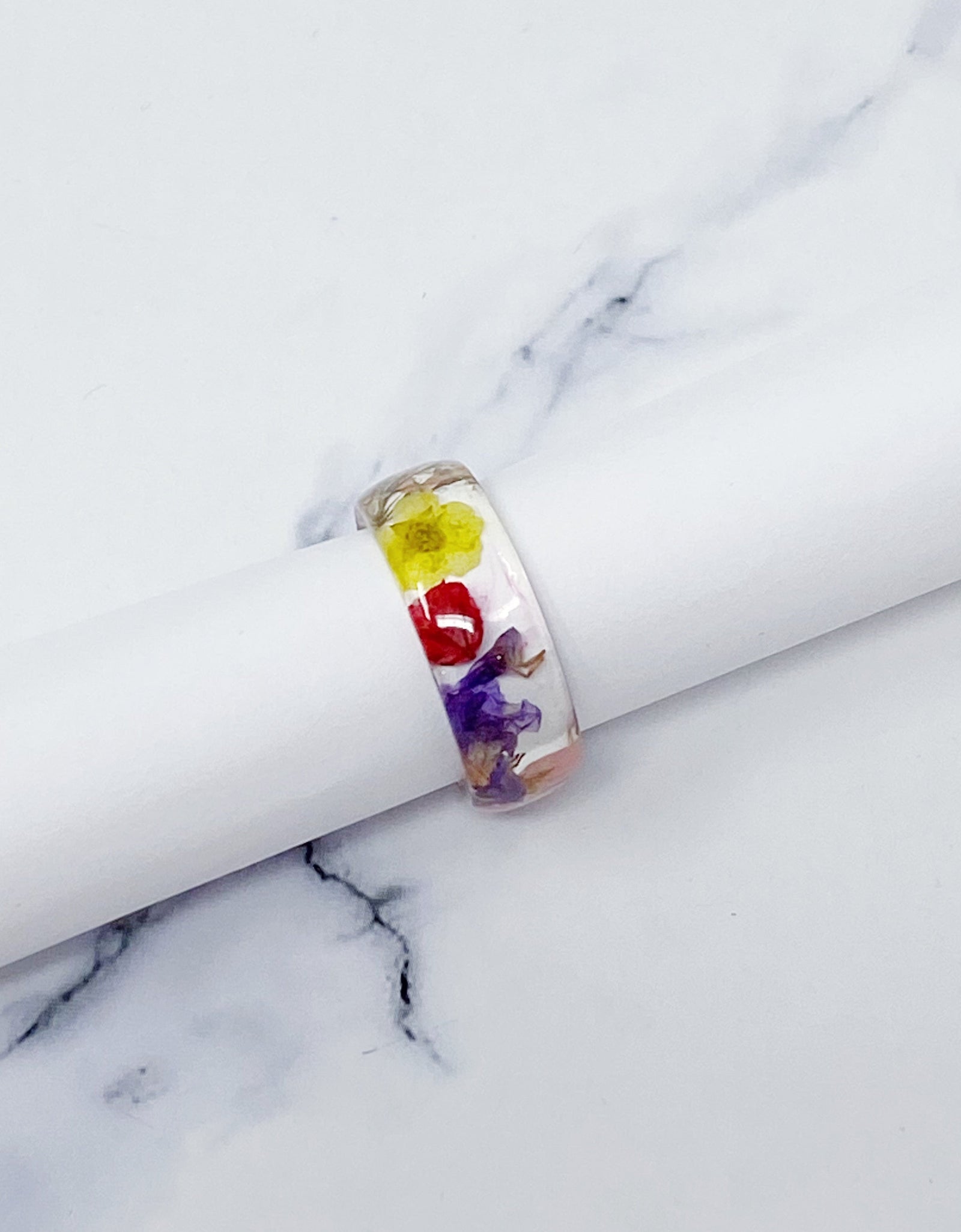 Flower Field Acrylic Ring by Ellisonyoung.com