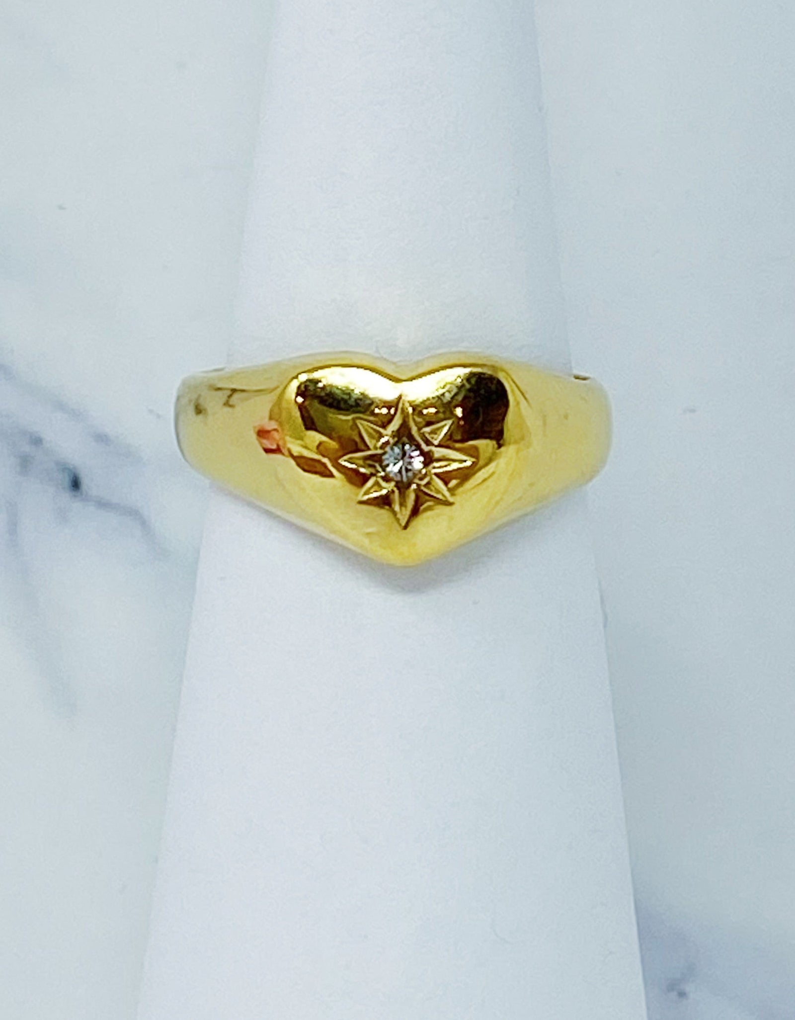 Sunburst Heart Signet Ring by Ellisonyoung.com