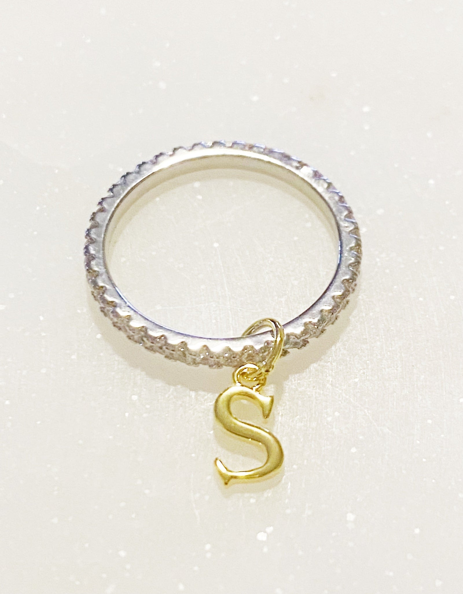 Dangle Initial Ring by Ellisonyoung.com