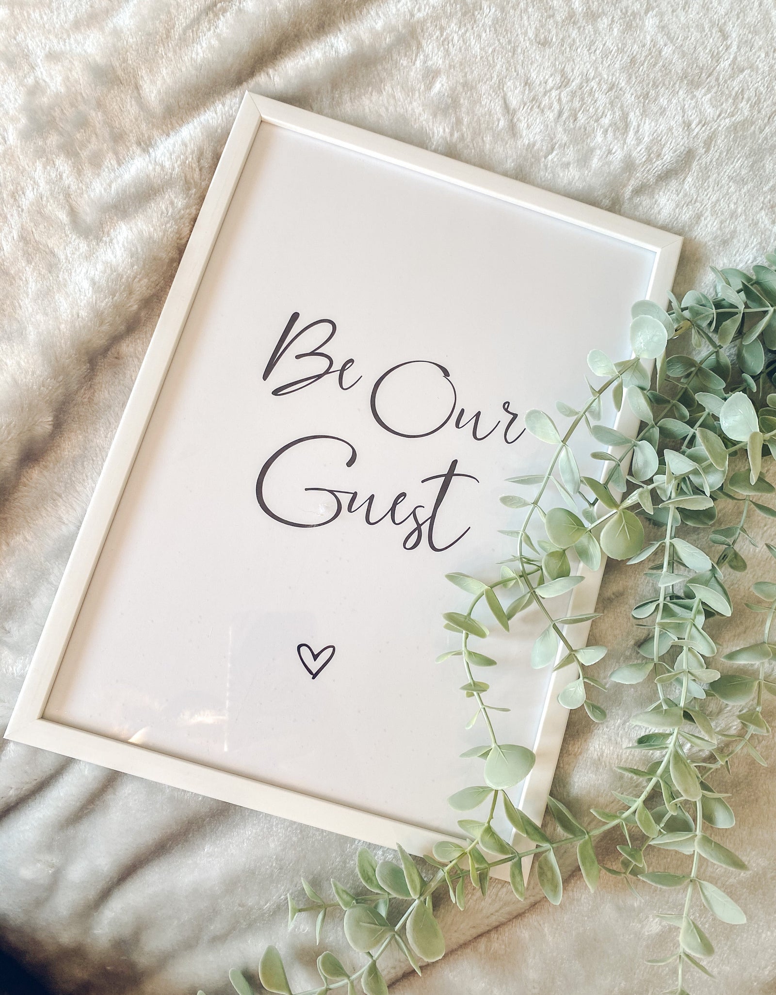 Be Our Guest Love Heart Bedroom Guest Room Wall Decor Print by WinsterCreations™ Official Store