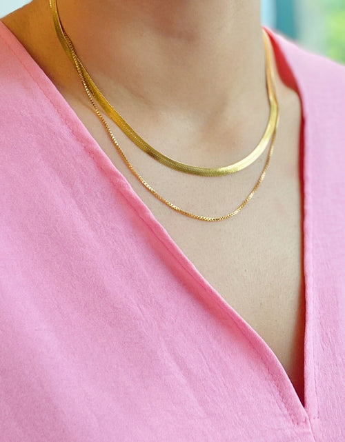 Load image into Gallery viewer, Layered Herringbone Chain Necklace by Ellisonyoung.com
