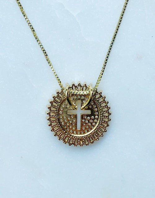 Load image into Gallery viewer, Shine Circle Cross Necklace by Ellisonyoung.com
