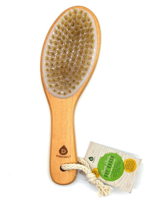 Load image into Gallery viewer, Bath Body Brush With Lotus Wooden Handle by Pursonic
