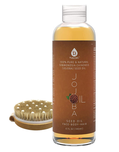 Load image into Gallery viewer, Beauty Bundle - Golden Jojoba Oil &amp; Bath Brush Massager by Pursonic
