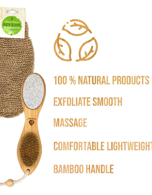 Load image into Gallery viewer, Sisal Hemp Bath Glove, Pack of 2, and 4-in-1 Foot Scrubber Bundle by Pursonic
