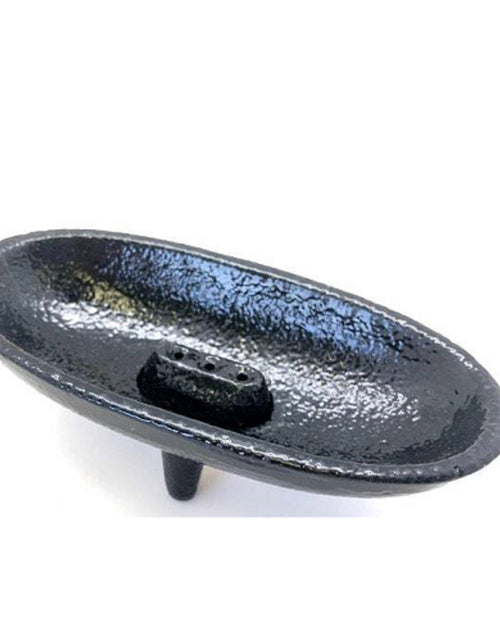 Load image into Gallery viewer, Black Cast Iron Incense Smudge Pot by OMSutra
