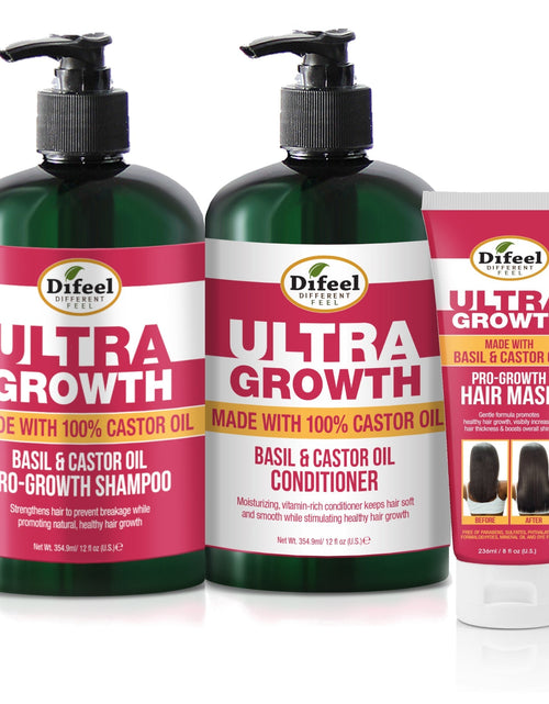 Load image into Gallery viewer, Difeel Ultra Growth Intense Growth Collection - 3-PC Shampoo, Conditioner &amp; Hair Mask Set by difeel - find your natural beauty
