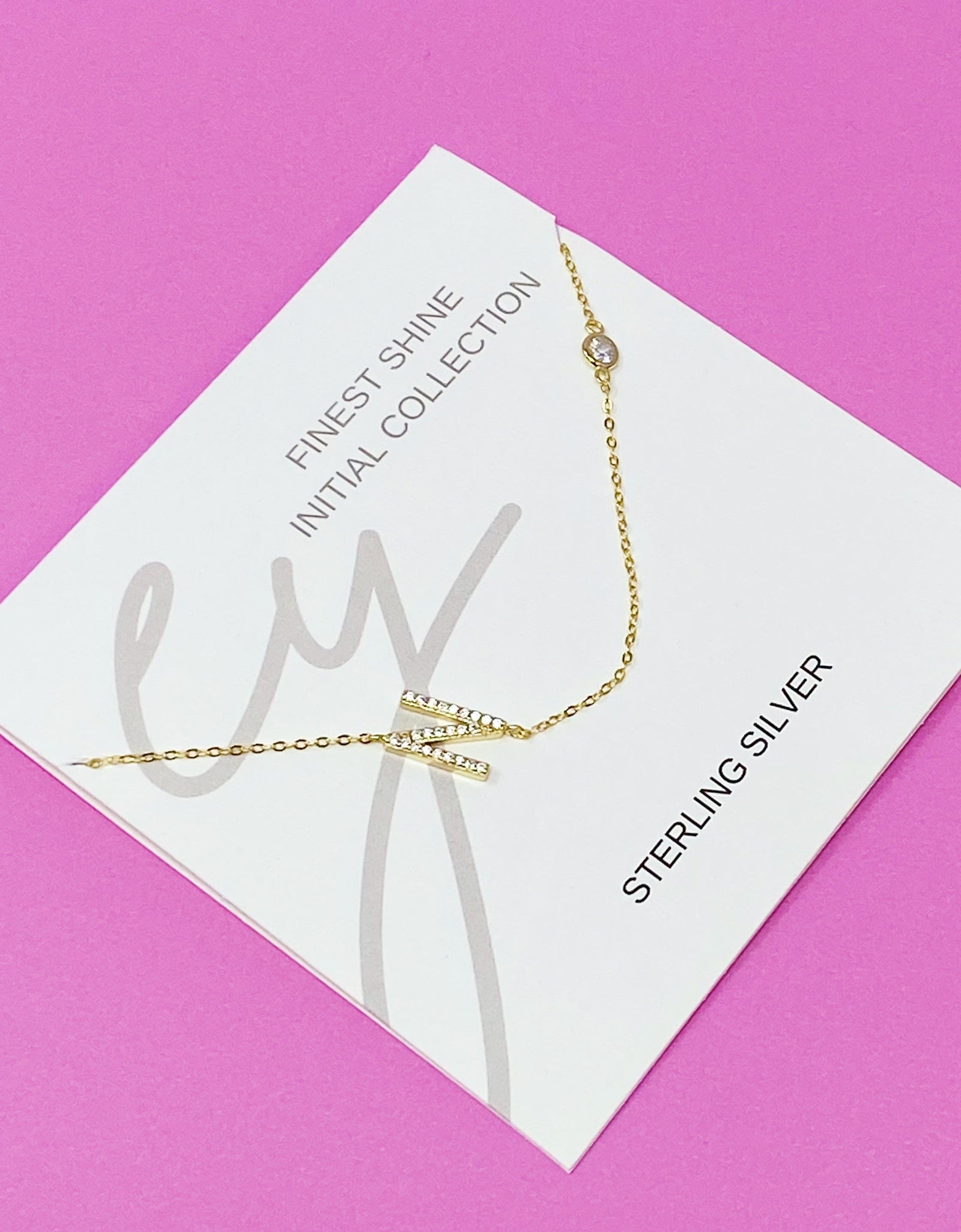 Finest Shine Initial Sterling Silver Necklace by Ellisonyoung.com