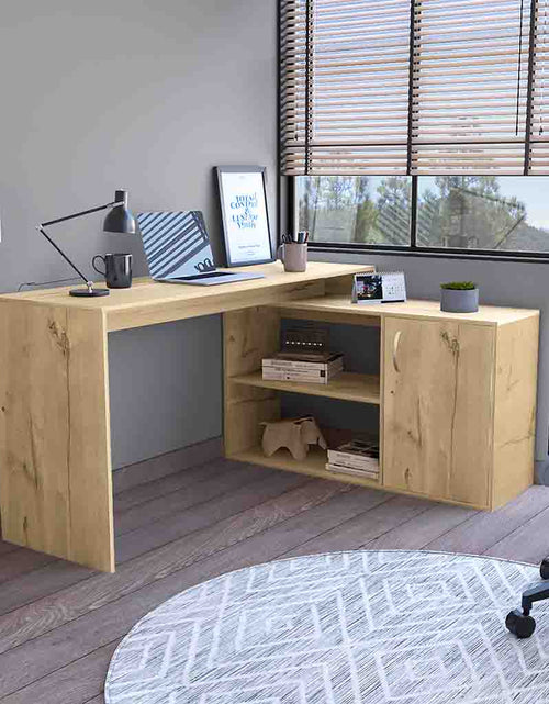 Load image into Gallery viewer, Dallas L-Shaped Home Office Desk, Two Shelves, One Drawer by FM FURNITURE
