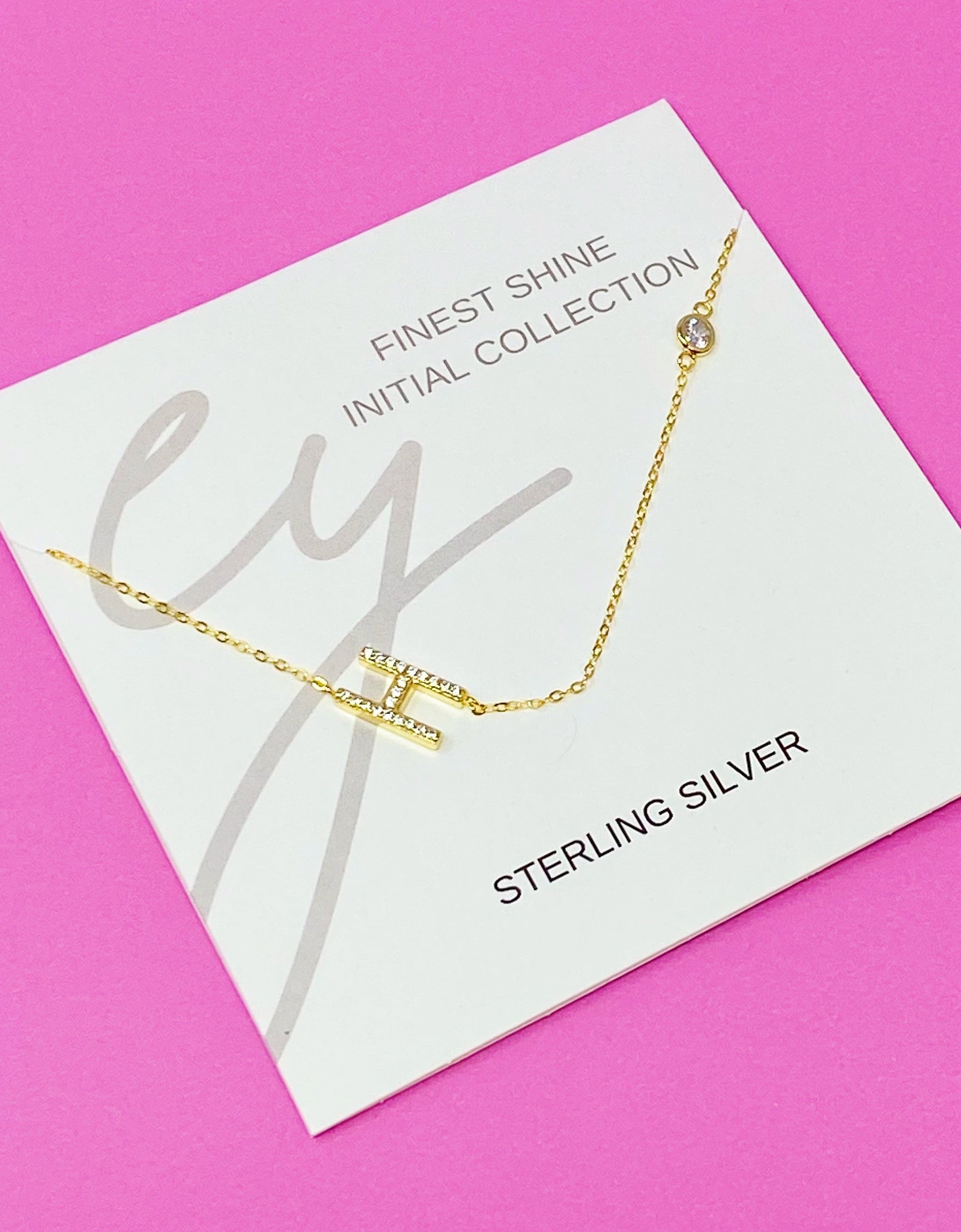 Finest Shine Initial Sterling Silver Necklace by Ellisonyoung.com