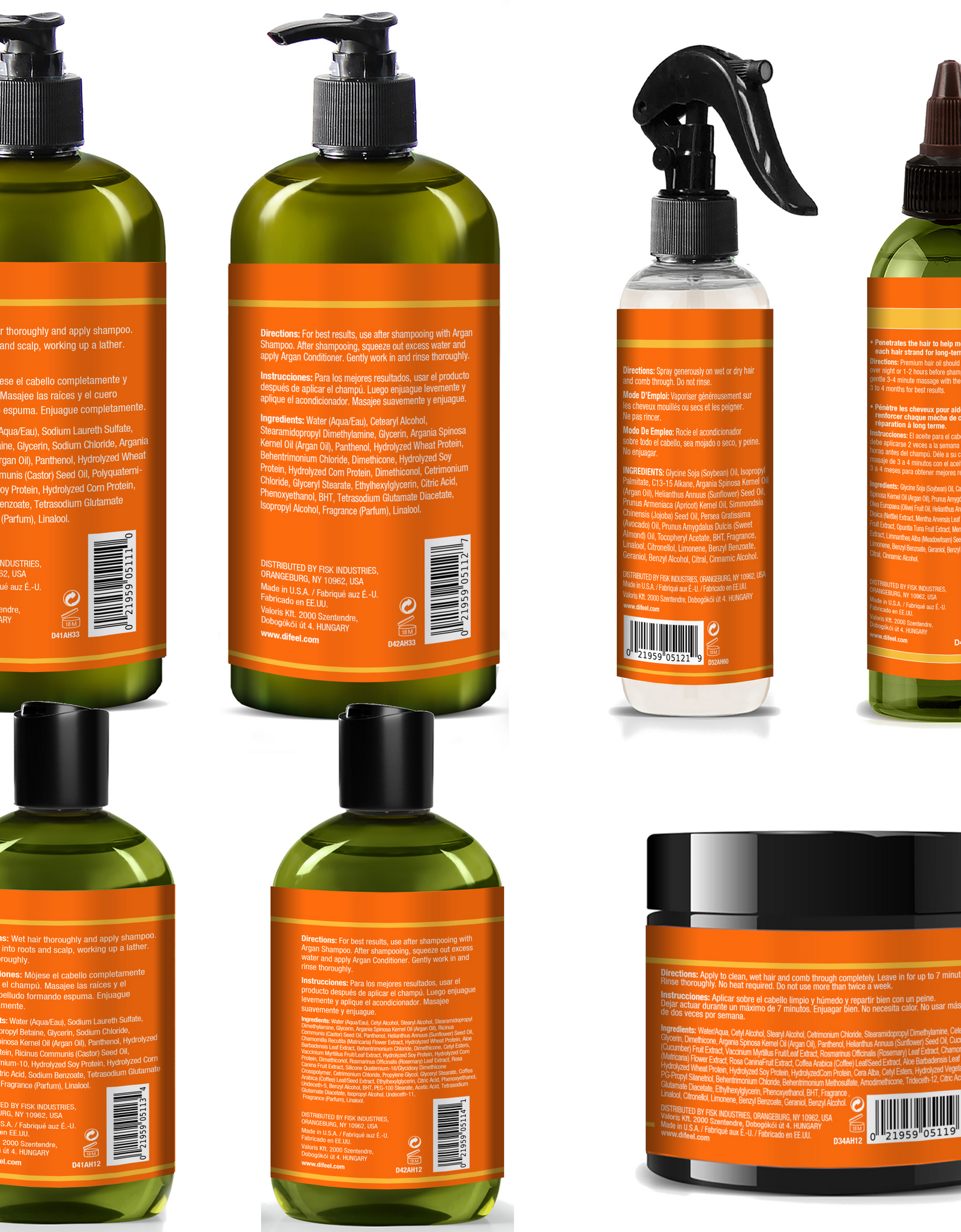 Difeel Argan Beauty Bomb 8-PC Complete Shampoo & Conditioner Complete Collection- Hydrating Shampoos, Conditioners, Treatments & More by difeel - find your natural beauty