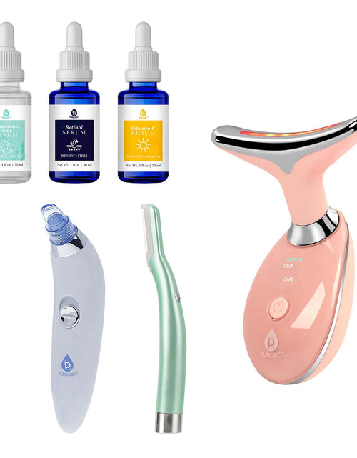 Load image into Gallery viewer, Pursonic Ultimate Glow Skincare Bundle – LED Therapy, Pore Vacuum, Anti-Aging Serums &amp; More! by Pursonic
