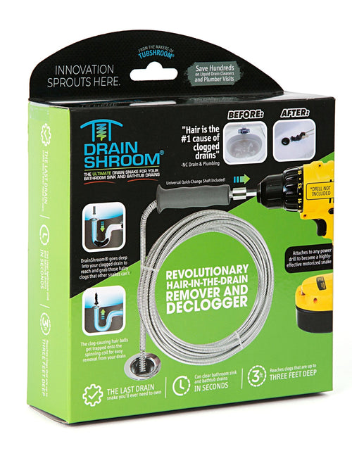 Load image into Gallery viewer, DrainShroom Tub and Sink Snake Auger Clog Remover for Drains, 36 Inch, Stainless by TubShroom.com

