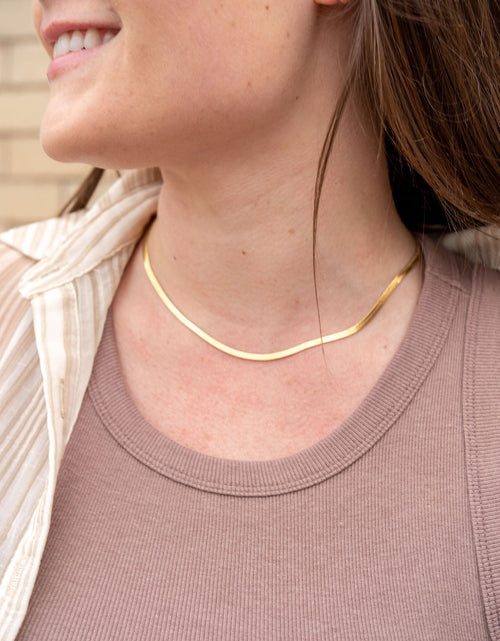 Load image into Gallery viewer, Luxe Silver Delicate Herringbone Chain - 18" by Spiffy &amp; Splendid
