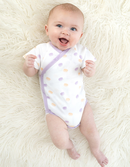Load image into Gallery viewer, Organic Cotton Pride Kimono Onesie - Macarons by Little Moy
