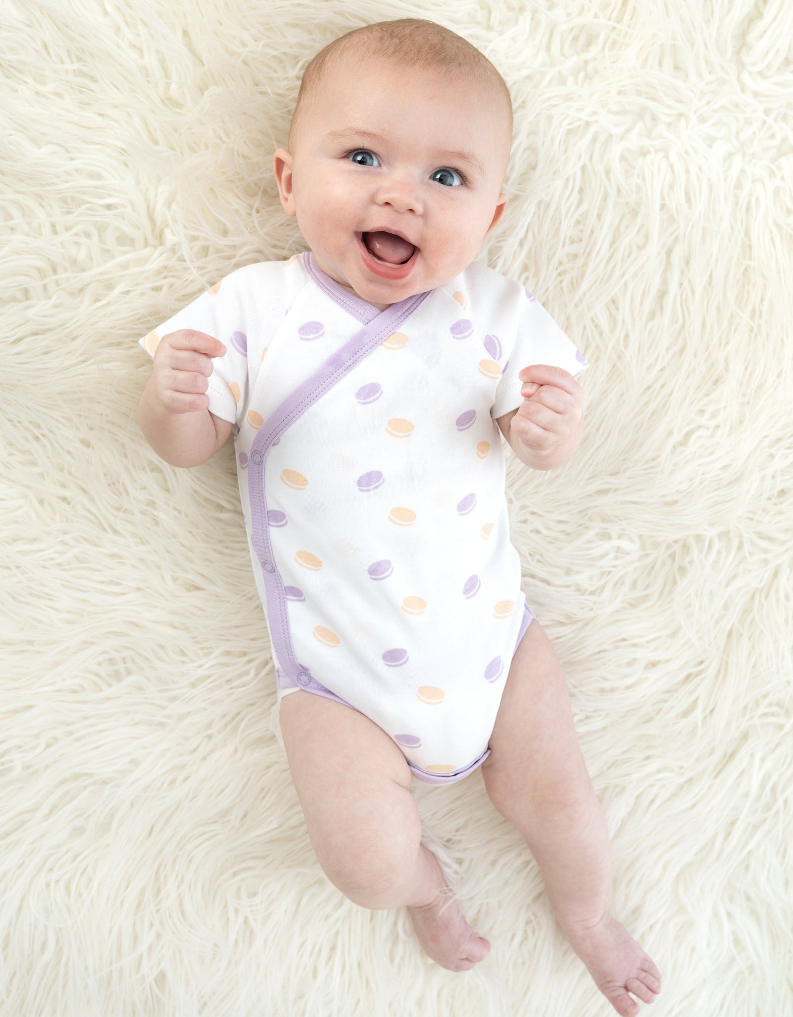 Organic Cotton Pride Kimono Onesie - Macarons by Little Moy