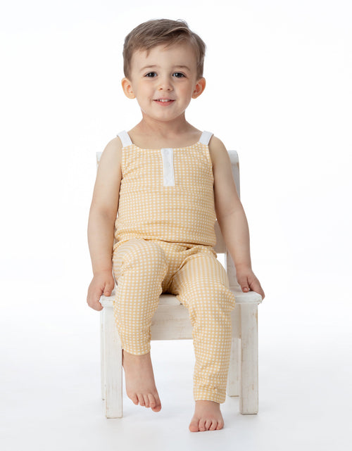 Load image into Gallery viewer, Organic Cotton Overall - Butter Gingham by Little Moy
