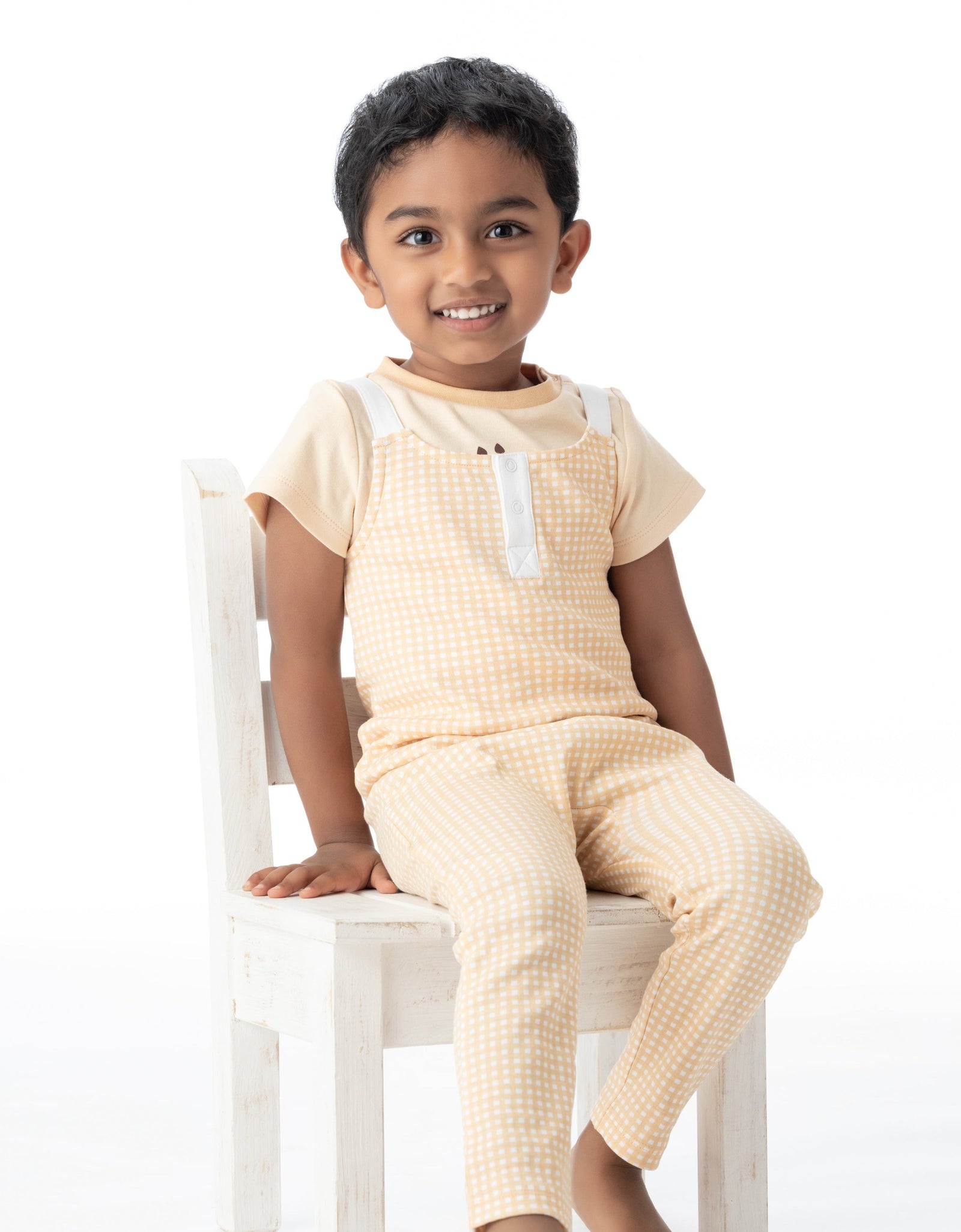 Organic Cotton Overall - Butter Gingham by Little Moy