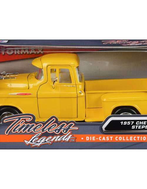 Load image into Gallery viewer, 1957 Chevrolet 3100 Stepside Pickup Truck Yellow "Timeless Legends" Series 1/24 Diecast Model Car by Motormax
