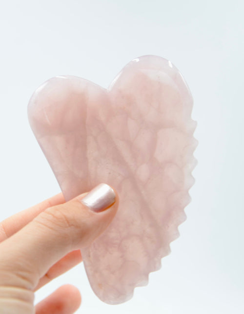 Load image into Gallery viewer, Heart Rose Quartz Comb Gua Sha by LaBruna Skincare
