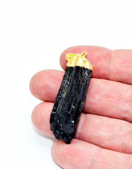 Load image into Gallery viewer, Black Tourmaline Pendant Necklace by Whyte Quartz
