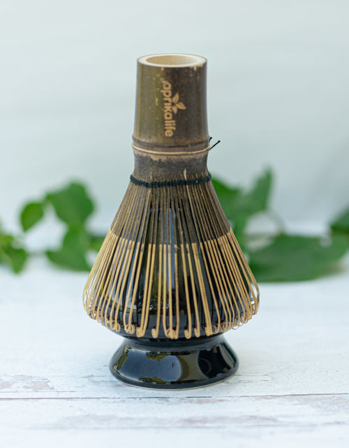 Load image into Gallery viewer, Dark Matcha Bamboo Whisk by Aprika Life
